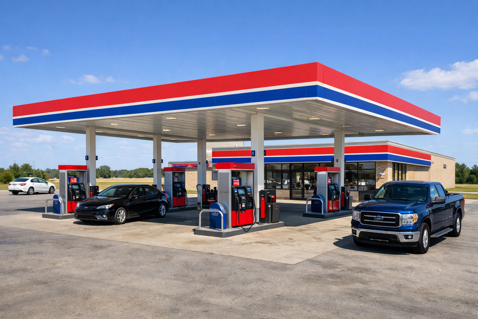 Gas station and canopy cleaning